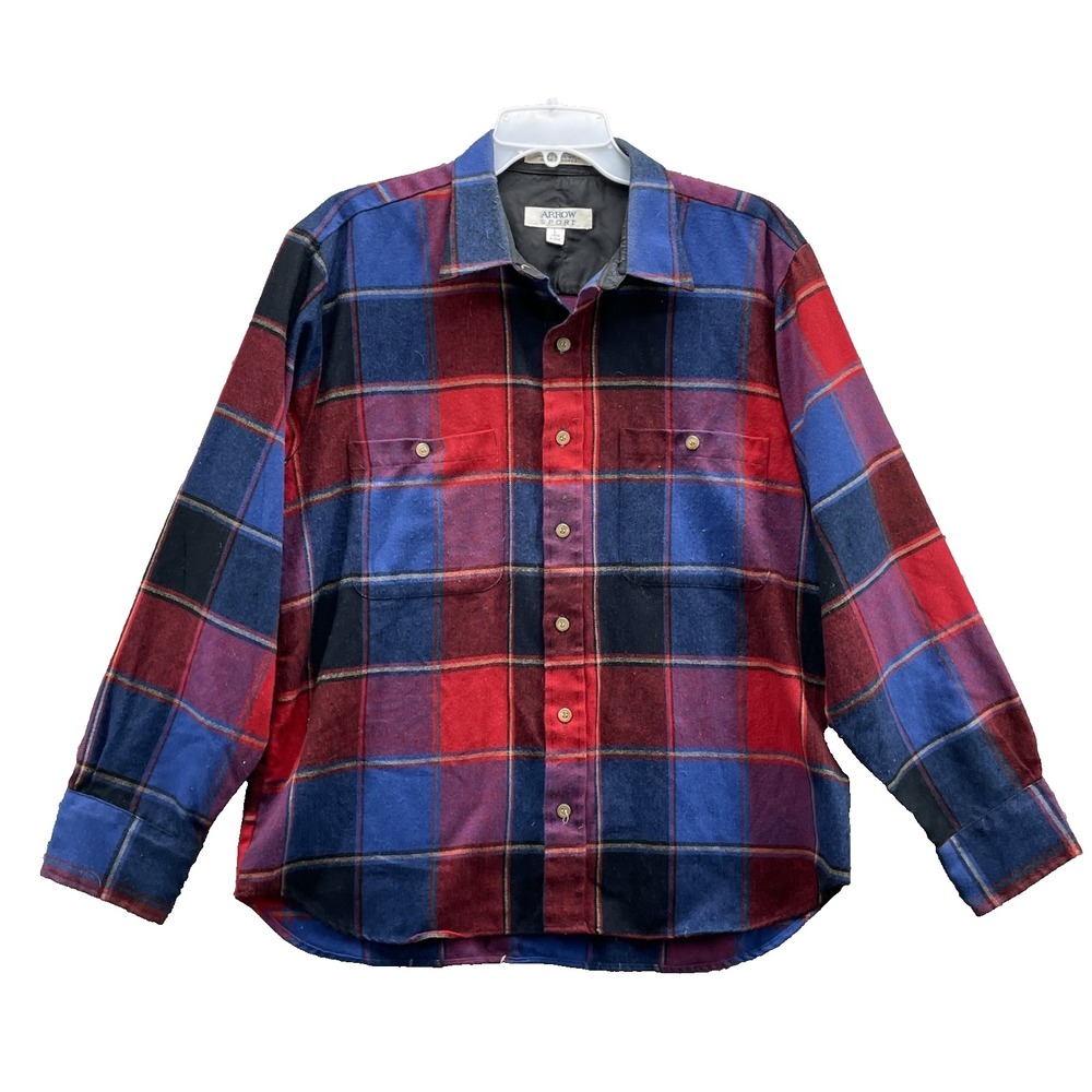 Vintage Arrow Sport Flannel Shirt Large Workwear Gorpcore Cabin Grunge Outdooor